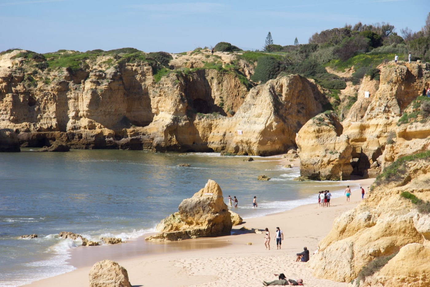Golden rock formations Algarve